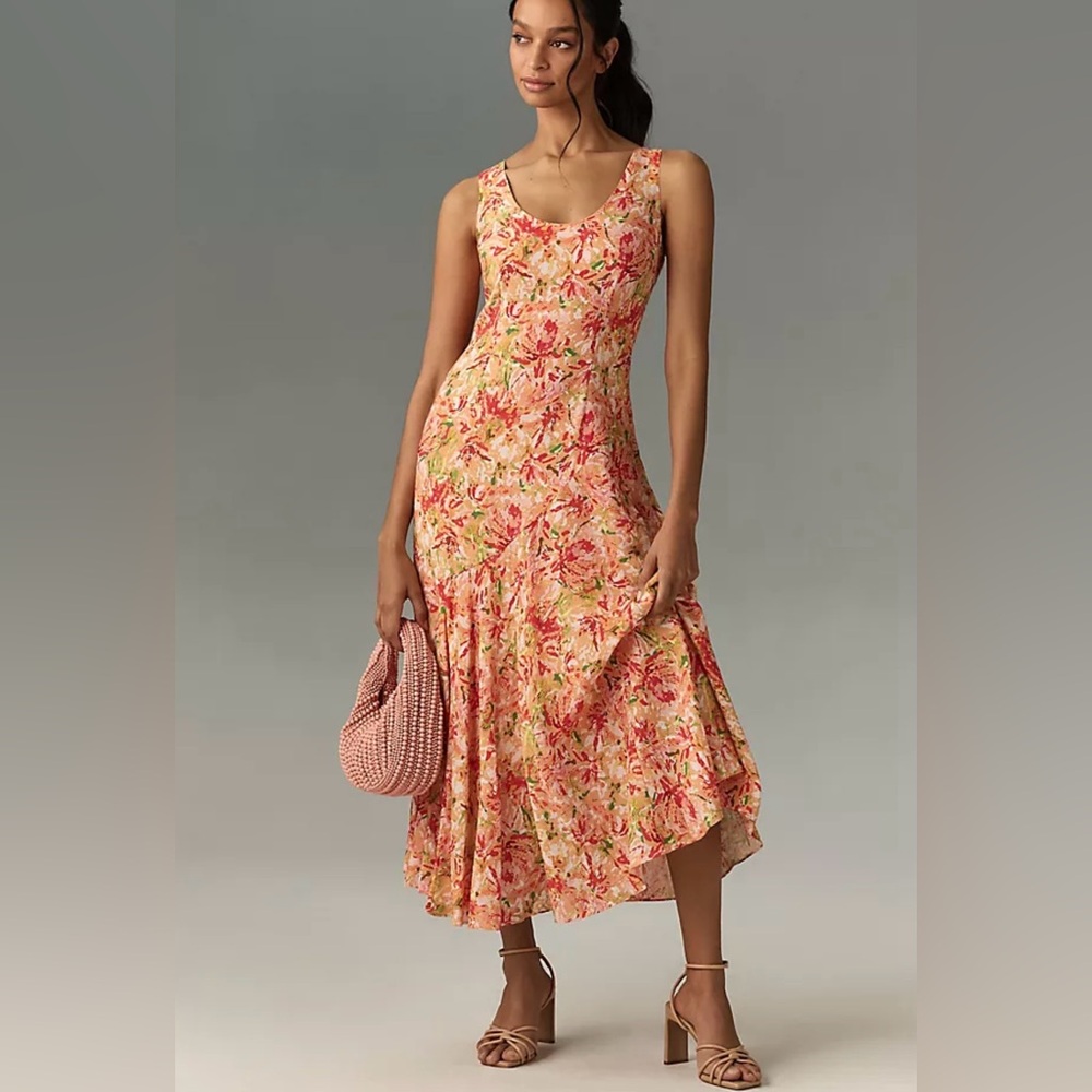 Anthropologie Endless Rose Sleeveless Scoop-Neck Midi Dress Small may fit Med